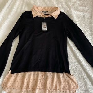 Women’s printed twofer sweater size large